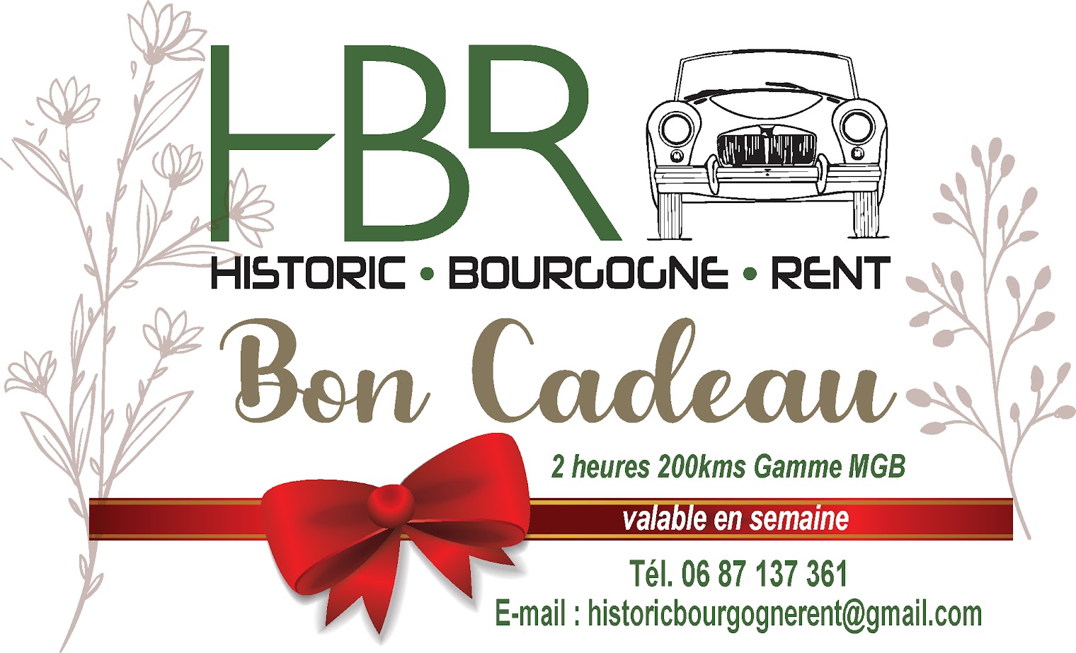 Bon cadeau Historic Bourgogne Rent